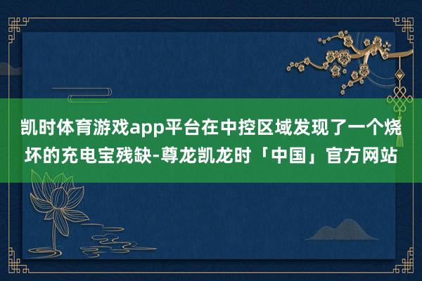 凯时体育游戏app平台在中控区域发现了一个烧坏的充电宝残缺-尊龙凯龙时「中国」官方网站