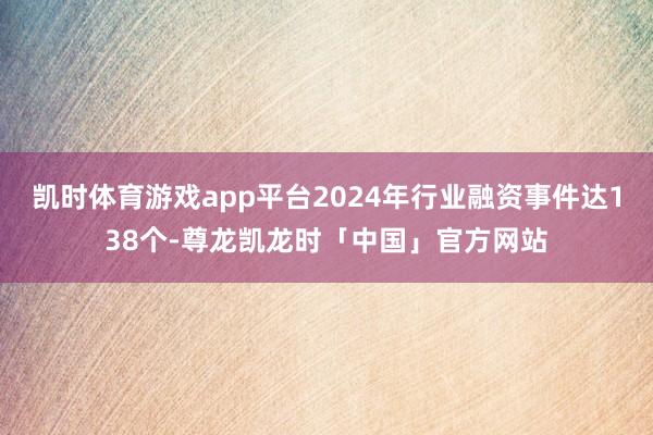 凯时体育游戏app平台2024年行业融资事件达138个-尊龙凯龙时「中国」官方网站