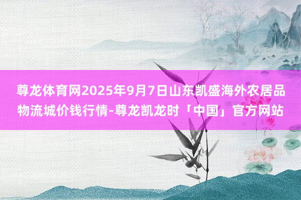 尊龙体育网2025年9月7日山东凯盛海外农居品物流城价钱行情-尊龙凯龙时「中国」官方网站