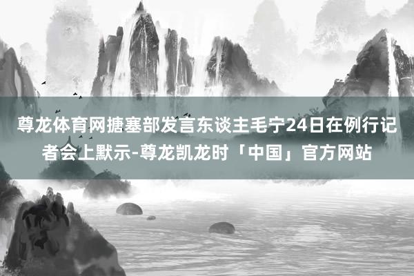 尊龙体育网搪塞部发言东谈主毛宁24日在例行记者会上默示-尊龙凯龙时「中国」官方网站